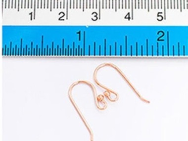 925 Sterling Silver Rose Gold Vermeil Style Earwires 8x19mm.