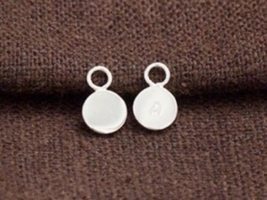 925 Sterling Silver Round Tag Charms 5mm