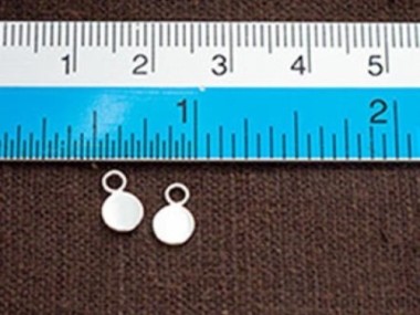 925 Sterling Silver Round Tag Charms 5mm