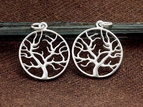 2 of 925 Sterling Silver Tree of Life Pendants 18 mm. Polish Finished.