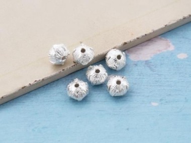 Karen Hill Tribe Silver Wild Nut Beads 9x7 mm.