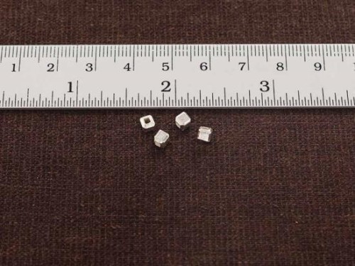 15 of Karen Hill Tribe Silver Round Cube Beads 3.4mm.