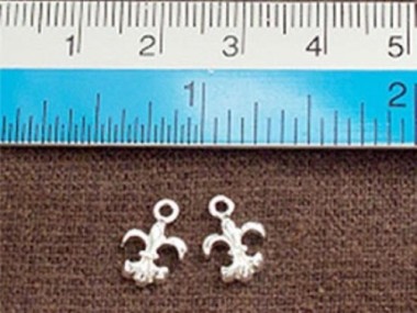 925 Sterling Silver Fleur de lis Charms 8x9 mm.