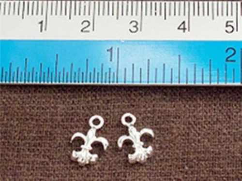 2 of 925 Sterling Silver Fleur de lis Charms 8x9 mm.