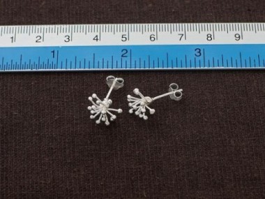 Karen Hill Tribe Silver 1 pair Flower Stud Earrings 10mm.