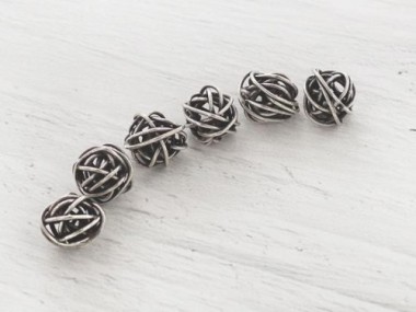 Karen Hill Tribe Silver Wire Ball Beads 10mm.