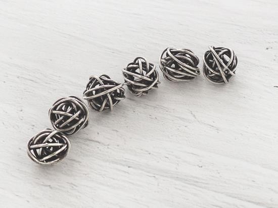 6 of Karen Hill Tribe Silver Wire Ball Beads 10mm.