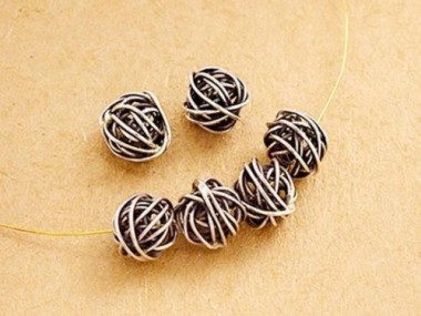 Karen Hill Tribe Silver Wire Ball Beads 10mm.