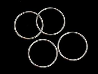 10 of 925 Sterling Silver Closed Jump Rings 1x15mm.