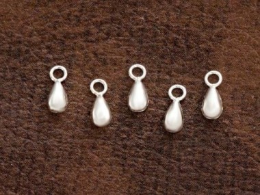 925 Sterling Silver Little Dewdrop Charms 3x5mm.