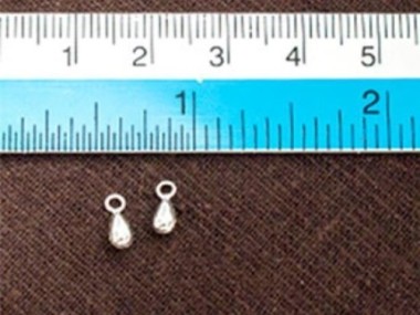 925 Sterling Silver Little Dewdrop Charms 3x5mm.