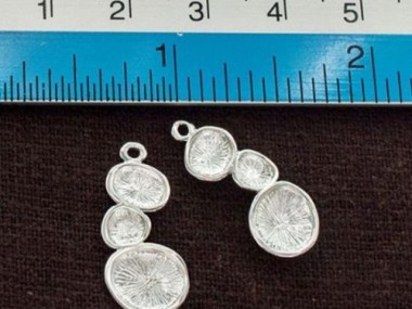 925 Sterling Silver Free form Pendants 10x20mm.