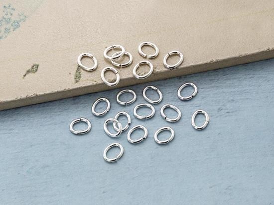 30 of 925 Sterling Silver Oval Opened Jump Rings 4.5x5.5 mm.