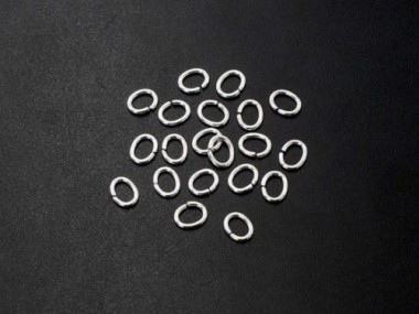 925 Sterling Silver Oval Opened Jump Rings 4.5x5.5 mm.