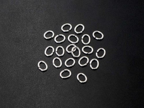 30 of 925 Sterling Silver Oval Opened Jump Rings 4.5x5.5 mm.