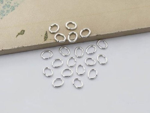 30 of 925 Sterling Silver Oval Opened Jump Rings 4.5x5.5 mm.