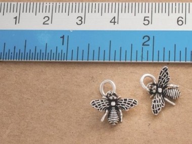 925 Sterling Silver Bee Charms 9x14 mm.