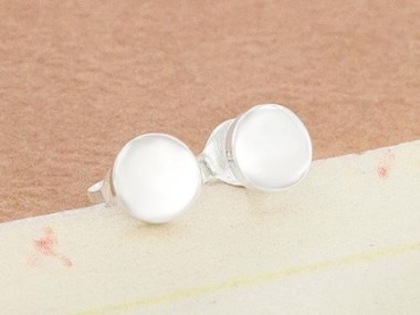 925 Sterling Silver Tiny Circle Disc Stud Earrings 5mm.