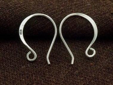 925 Sterling Silver Ear Wires 14x19 mm.