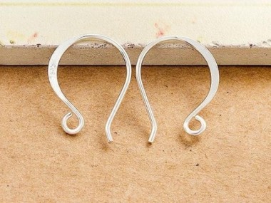 925 Sterling Silver Ear Wires 14x19 mm.