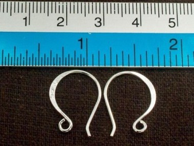 925 Sterling Silver Ear Wires 14x19 mm.