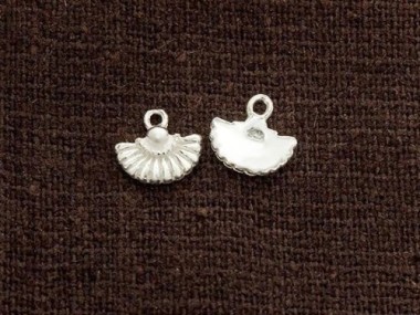 925 Sterling Silver Tiny Fan Charms 8x5.5mm.