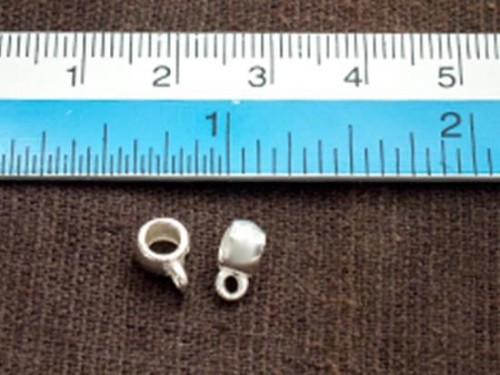 4 of 925 Sterling Silve Tube Hanger Bails with 3.5mm hole.,Bail Charm Holder Spacer with Loop