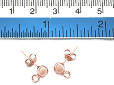 925 Sterling Silver Rose Gold Vermeil Style Post Stud Earrings 5mm