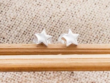 925 Sterling Silver Tiny Star Stud Earrings 4mm