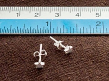 925 Sterling Silver Tiny Star Stud Earrings 4mm