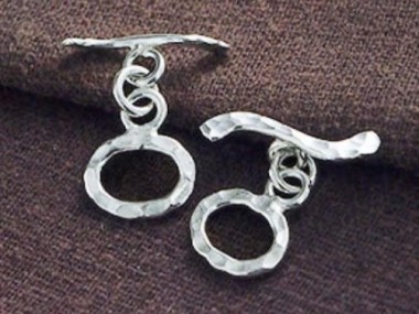 Karen Hill Tribe Silver Hammered Toggles 8 x 12 mm.