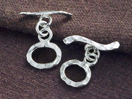 4 of Karen Hill Tribe Silver Hammered Toggles 8 x 12 mm.