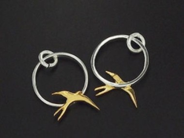 925 Sterling Silver Bird Charms 13.5mm.