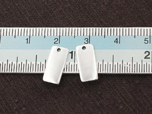 4 of 925 Sterling Silver Rectangle Blank Charms 6x12.5mm. .