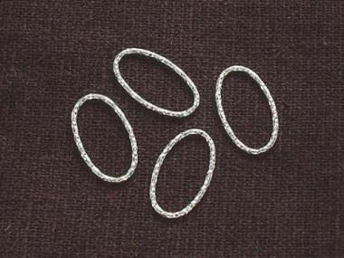 925 Sterling Silver Diamond Cut Oval Links, Connectors 9x16 mm.