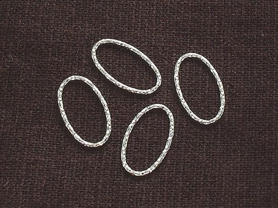 4 of 925 Sterling Silver Diamond Cut Oval Links, Connectors 9x16 mm.