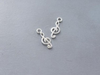 925 Sterling Silver Treble Clef Charms 5x12mm.