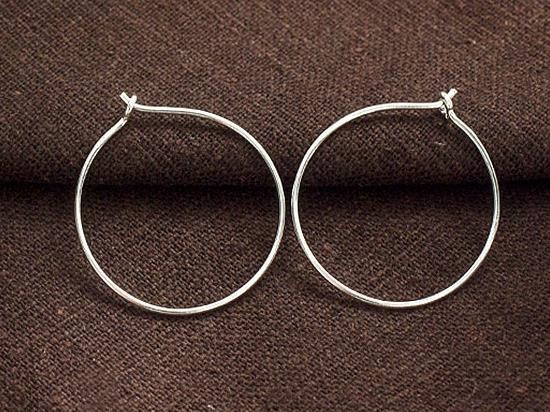 3 pairs of 925 Sterling Silver Circle Hoop Earrings 25mm.