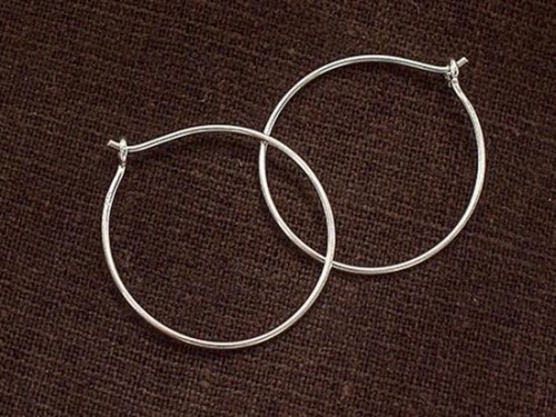 3 pairs of 925 Sterling Silver Circle Hoop Earrings 25mm.