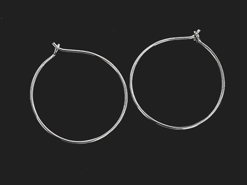 3 pairs of 925 Sterling Silver Circle Hoop Earrings 25mm.