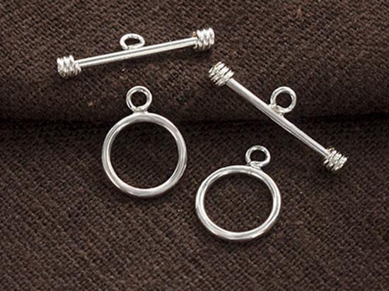 5 of 925 Sterling Silver Toggles 10 mm.