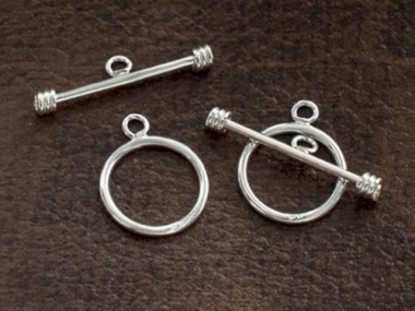 4 of 925 Sterling Silver Toggles 12 mm.