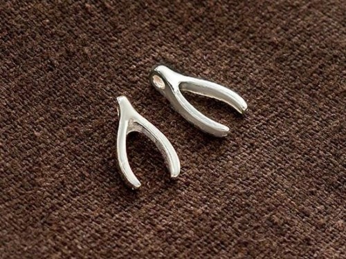 2 of 925 Sterling Silver Wishbone Charms 6.5x11.5mm.Polish Finished