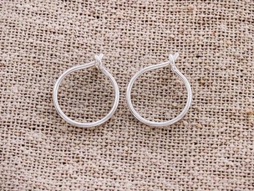 4 pairs of 925 Sterling Silver Circle Hoop Earrings 12mm.