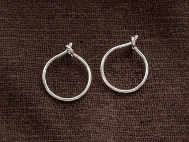 925 Sterling Silver Circle Hoop Earrings 12mm.