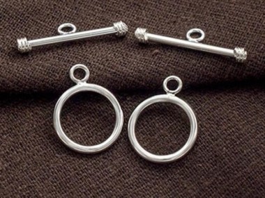 925 Sterling Silver Circle Toggles 14mm.