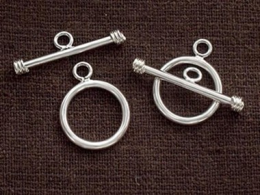 925 Sterling Silver Circle Toggles 14mm.