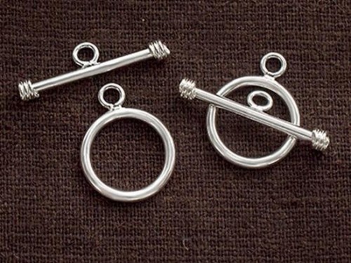 2 of 925 Sterling Silver Circle Toggles 14mm.