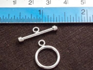 925 Sterling Silver Circle Toggles 14mm.