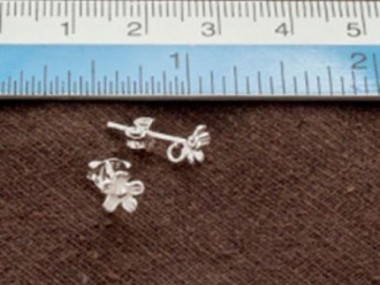 925 Sterling Silver Flower Stud Earrings Post Findings 5.5mm.